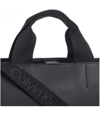 Calvin Klein Over Webbing Tote Pu Black K60K612710 BEH (CK586-a) handbag