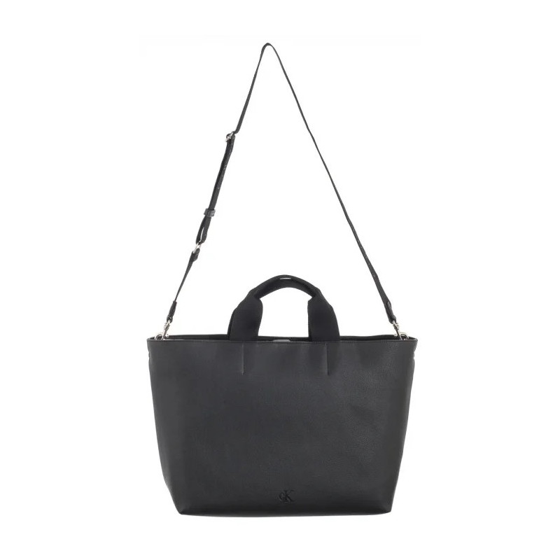 Calvin Klein Over Webbing Tote Pu Black K60K612710 BEH (CK586-a) handbag