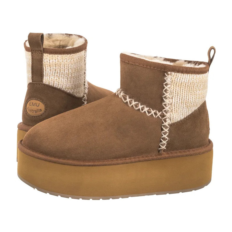 EMU Australia Stinger Knit Flatform Chestnut W13143 (EM515-a) shoes