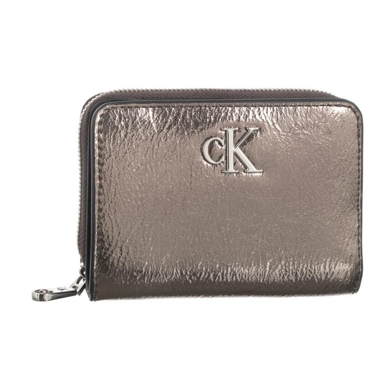 Calvin Klein Minimal Monogram M Zip Around T Gunmetal K60K612745 ADA (CK587-a) handbag