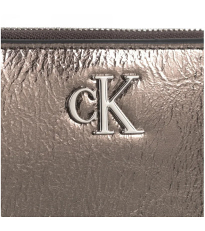 Calvin Klein Minimal Monogram M Zip Around T Gunmetal K60K612745 ADA (CK587-a) handbag