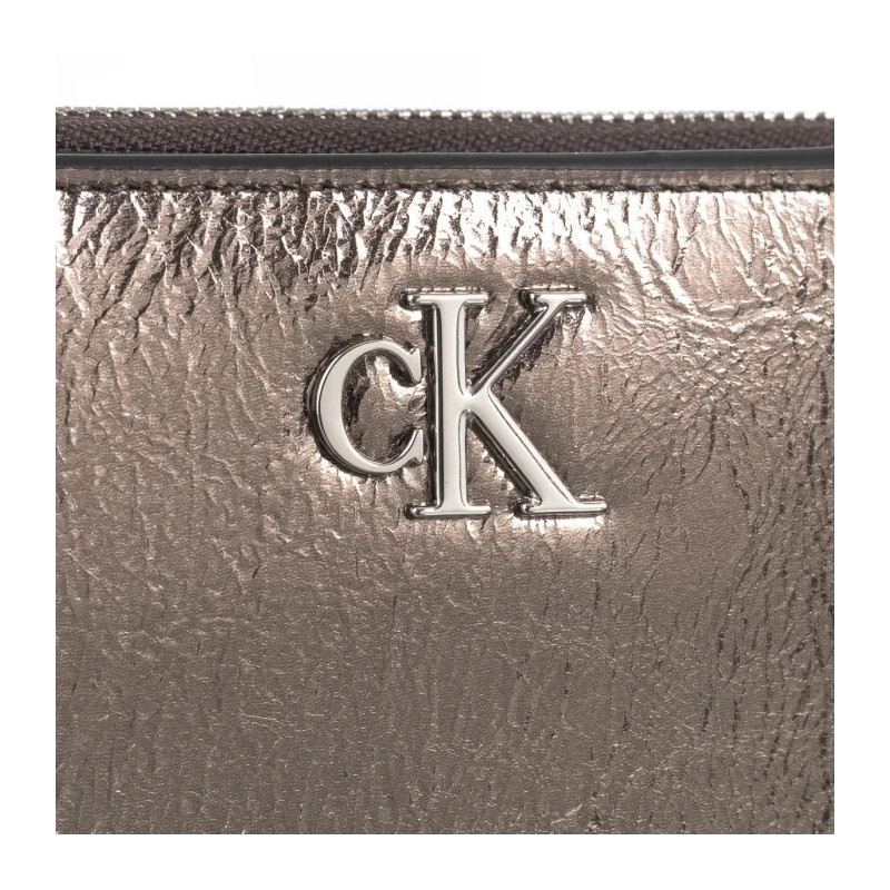 Calvin Klein Minimal Monogram M Zip Around T Gunmetal K60K612745 ADA (CK587-a) handbag