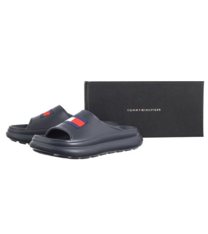 Tommy Hilfiger Foam Slide T3X0-33461-0083 800 Blue (TH1086-a) Women's Shoes/Flip Flops