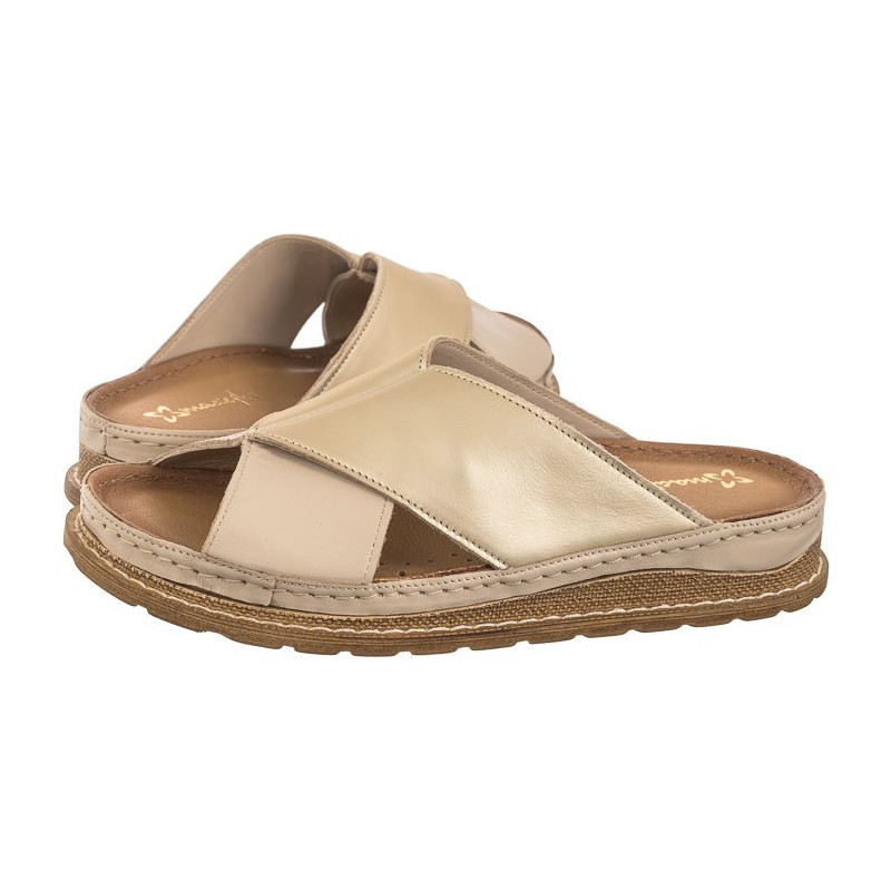 Maciejka Beżowe+Złote 04986-04/00-0 (MA769-e) Women's Shoes/Flip Flops