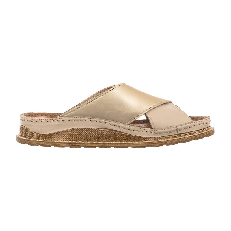 Maciejka Beżowe+Złote 04986-04/00-0 (MA769-e) Women's Shoes/Flip Flops