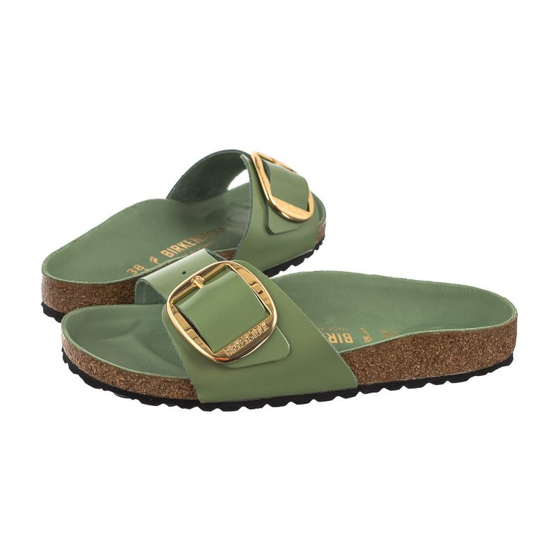 Birkenstock Madrid Big Buckle High-Shine Green Tea 1028738 (BK238-c) Women's Shoes/Flip Flops