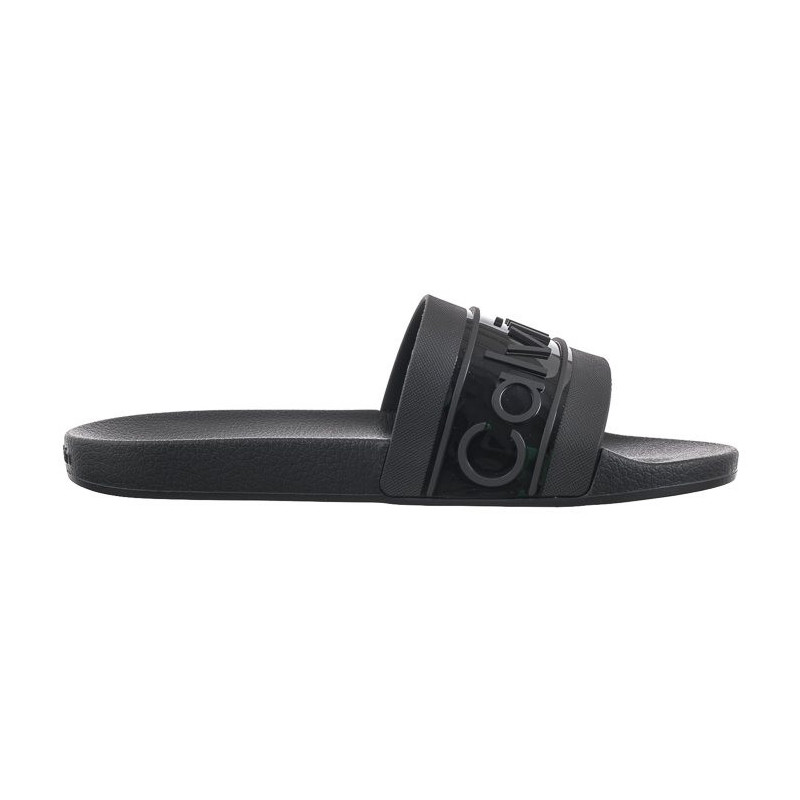 Calvin Klein Slide Tpu Saffiano Black HW0HW02107 BEH (CK508-a) Women's Shoes/Flip Flops