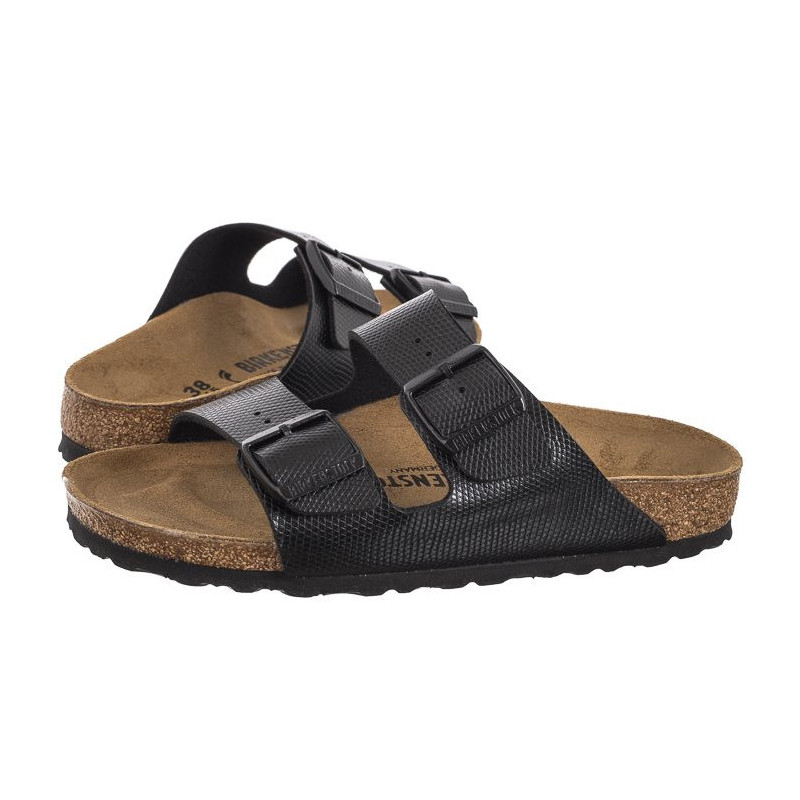 Birkenstock Arizona BS Shiny Lizard Black 1027835 (BK269-a) Women's Shoes/Flip Flops