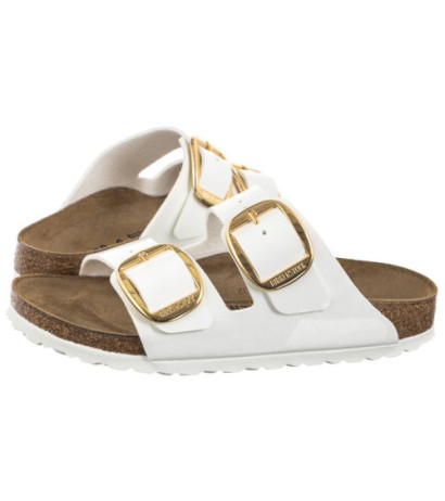 Birkenstock Arizona Big Buckle Patent White 1019818 (BK270-a) Women's Shoes/Flip Flops