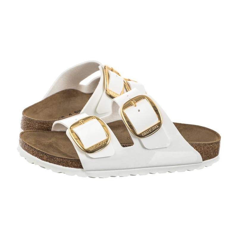 Birkenstock Arizona Big Buckle Patent White 1019818 (BK270-a) Women's Shoes/Flip Flops