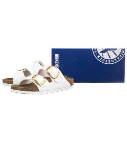 Birkenstock Arizona Big Buckle Patent White 1019818 (BK270-a) Women's Shoes/Flip Flops