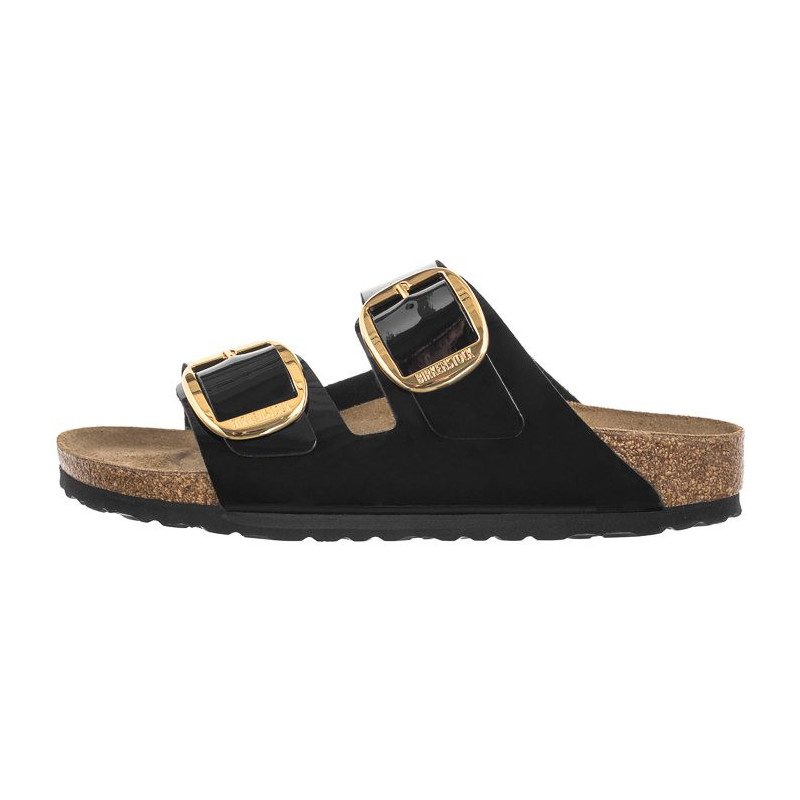 Birkenstock Arizona Big Buckle Patent Black/Gold 1027918 (BK270-b) Women's Shoes/Flip Flops