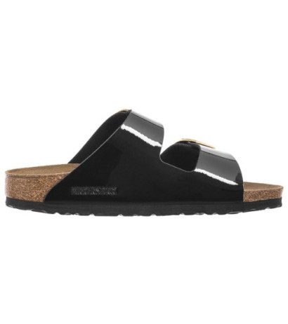 Birkenstock Arizona Big Buckle Patent Black/Gold 1027918 (BK270-b) Women's Shoes/Flip Flops