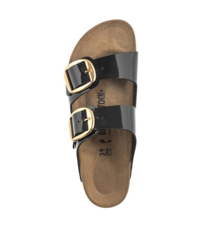 Birkenstock Arizona Big Buckle Patent Black/Gold 1027918 (BK270-b) Women's Shoes/Flip Flops