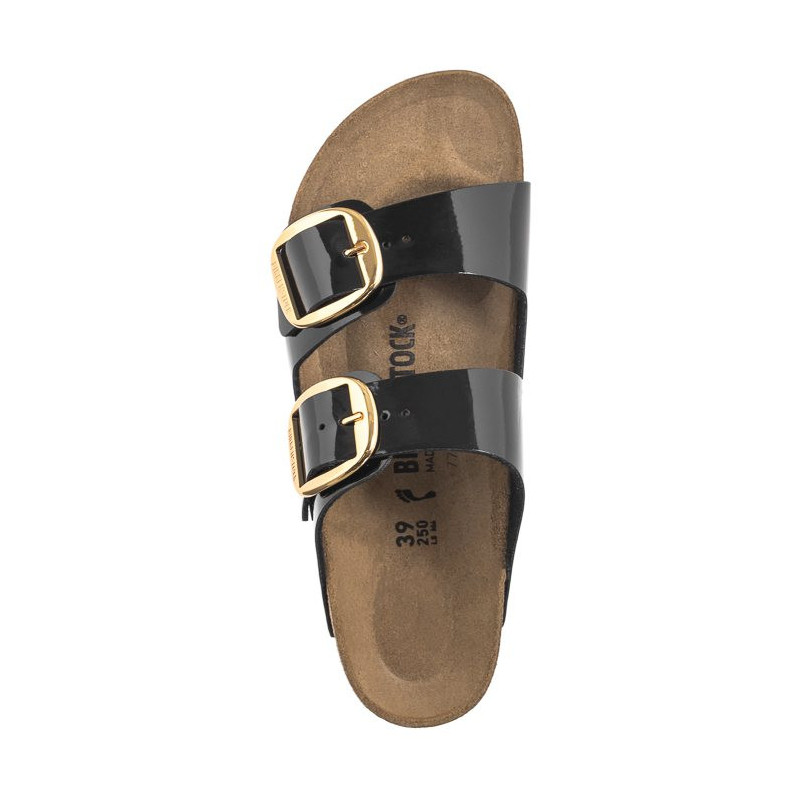 Birkenstock Arizona Big Buckle Patent Black/Gold 1027918 (BK270-b) Women's Shoes/Flip Flops