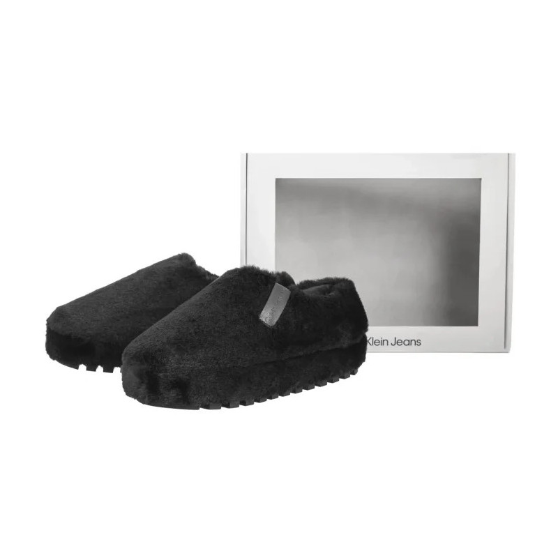 Calvin Klein Home Anke Slipper Wn Fur Triple Black YW0YW01596 0GJ (CK592-a) Women's Shoes/Flip Flops