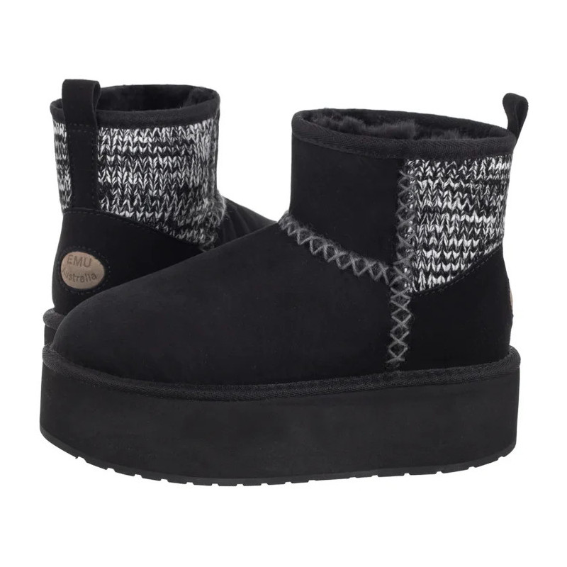 EMU Australia Stinger Knit Flatform Black W13143 (EM515-b) shoes