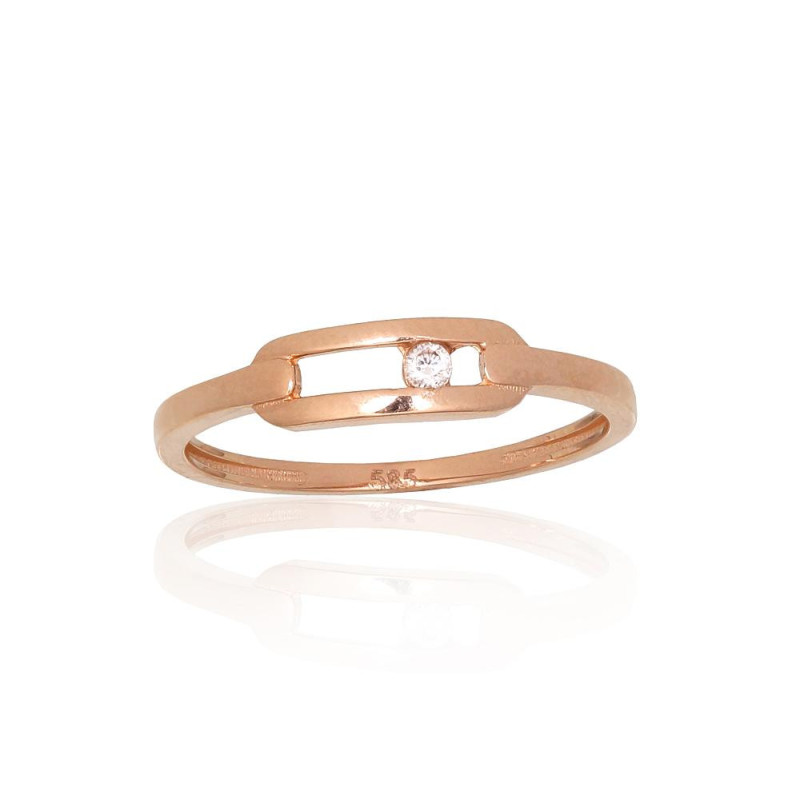 Gold ring 1101209(Au-R)_CZ, Red Gold 585°, Zirkons