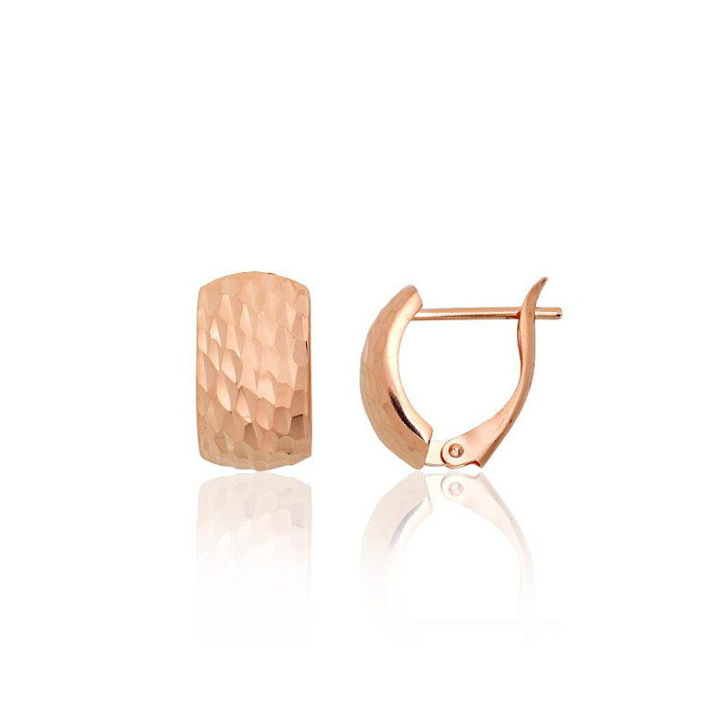 Gold earrings with 'english' lock 1201750(Au-R), Red Gold 585°