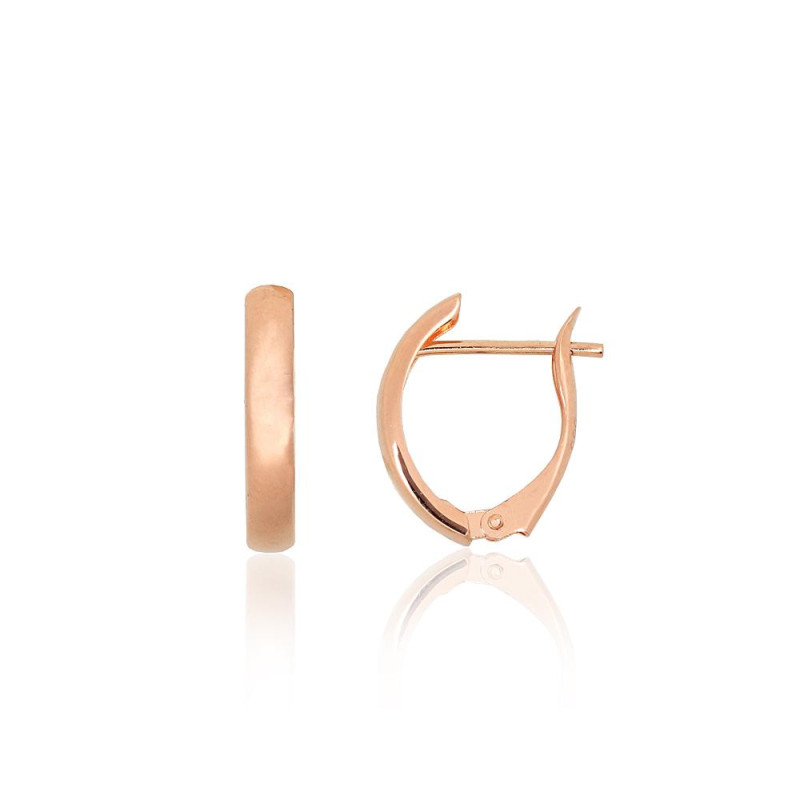 Gold earrings with 'english' lock 1201752(Au-R), Red Gold 585°