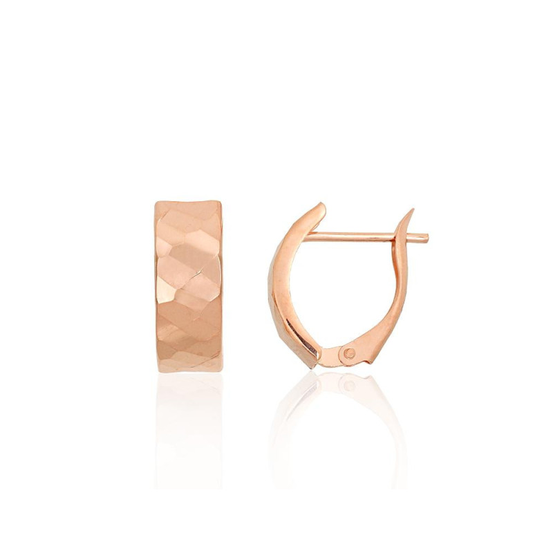 Gold earrings with 'english' lock 1201755(Au-R), Red Gold 585°