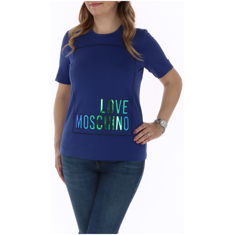 Love Moschino T-shirts W4F153IM3876 Blue