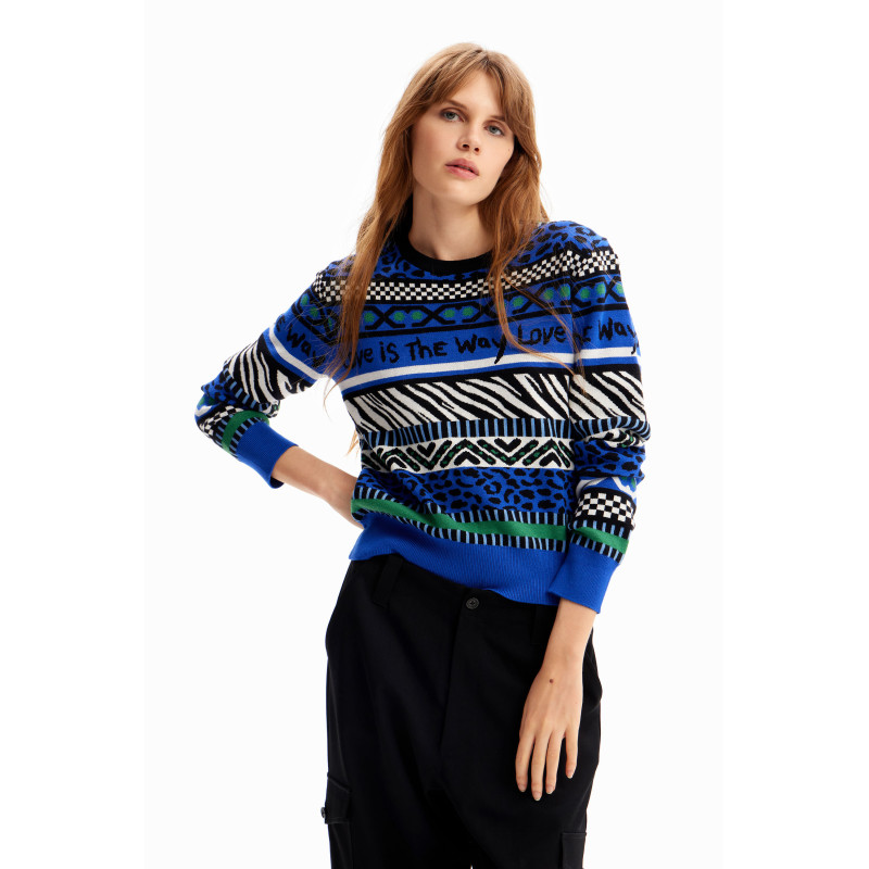 Desigual Knitwear 23WWJF48 Blue