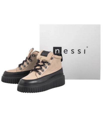 Nessi Czarne+Beżowe 24666 (NE415-b) shoes