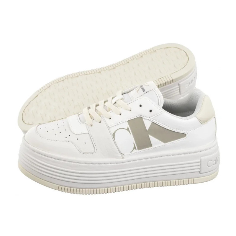 Calvin Klein Bold Flatf Low Laceup Mix Nbs BrightWhite/Creamy White YW0YW01641 0LD (CK603-a) shoes