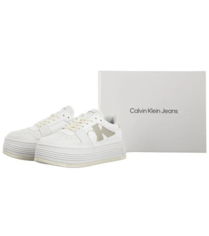 Calvin Klein Bold Flatf Low Laceup Mix Nbs BrightWhite/Creamy White YW0YW01641 0LD (CK603-a) shoes