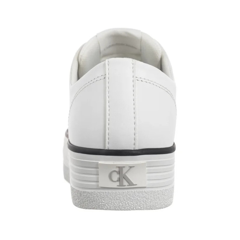 Calvin Klein Bold Vulc Flatf Low Lth In Bright White/Black YW0YW01633 01W (CK604-a) shoes