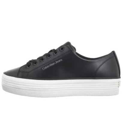 Calvin Klein Bold Vulc Flatf Low Lth In Black/Bright White YW0YW01633 0GM (CK604-b) shoes