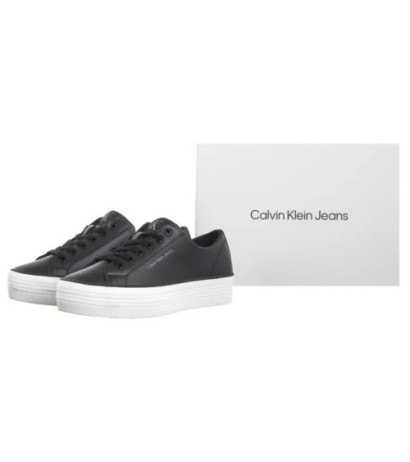 Calvin Klein Bold Vulc Flatf Low Lth In Black/Bright White YW0YW01633 0GM (CK604-b) shoes