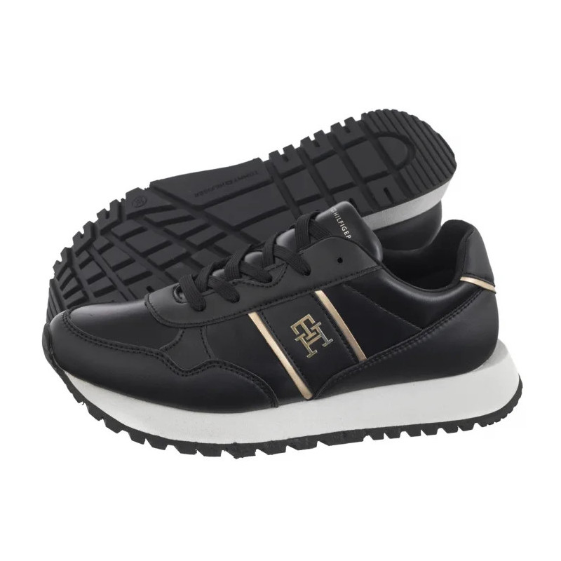 Tommy Hilfiger Low Cut Lace-Up Sneaker Black/Platinum T3A9-33548-1695 X208 (TH1222-a) shoes