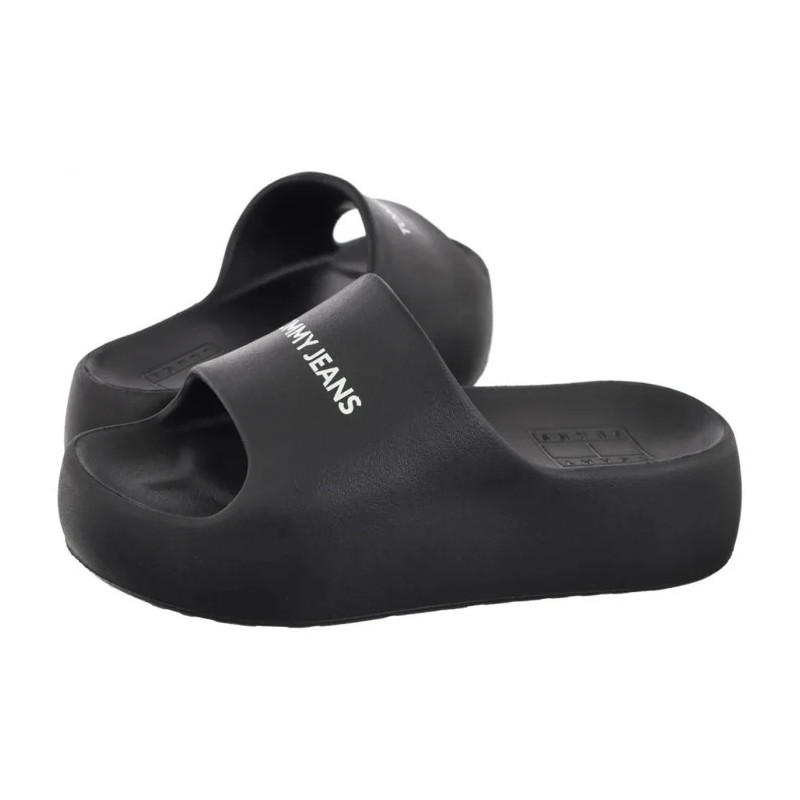 Tommy Hilfiger Tjw Chunky Pool Slide Ess Black EN0EN02763 BDS (TH1229-a) Women's Shoes/Flip Flops