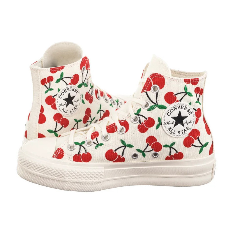 Converse CTAS Lift HI Egret/Red/Green A08096C (CO739-a) shoes