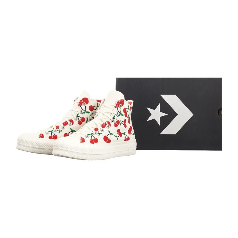 Converse CTAS Lift HI Egret/Red/Green A08096C (CO739-a) shoes