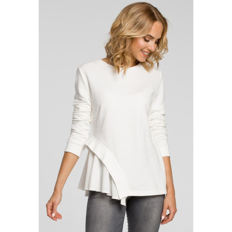 M333 Two-layer asymmetrical blouse - ecru