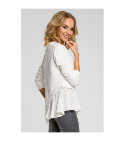 M333 Two-layer asymmetrical blouse - ecru