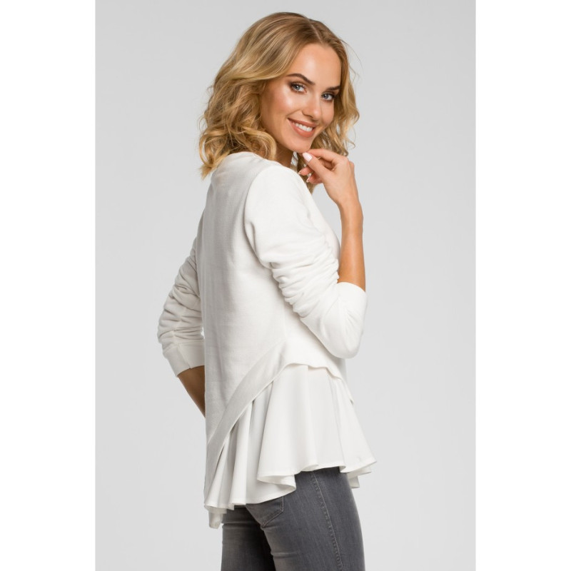 M333 Two-layer asymmetrical blouse - ecru