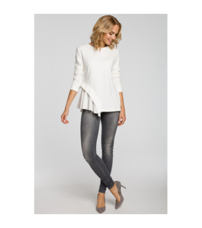 M333 Two-layer asymmetrical blouse - ecru