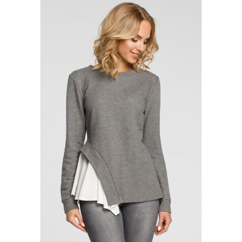 M333 Two-layer asymmetrical blouse - gray