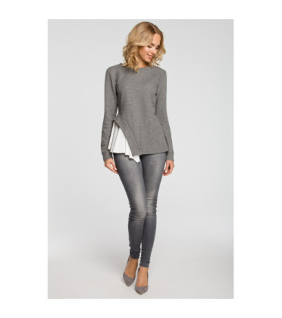 M333 Two-layer asymmetrical blouse - gray