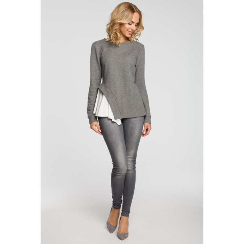 M333 Two-layer asymmetrical blouse - gray