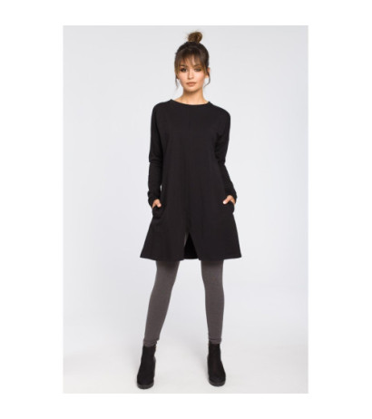 B042 Tunic with cut-out bottom - black