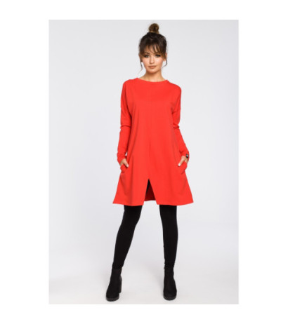 B042 Tunic with cut-out bottom - red