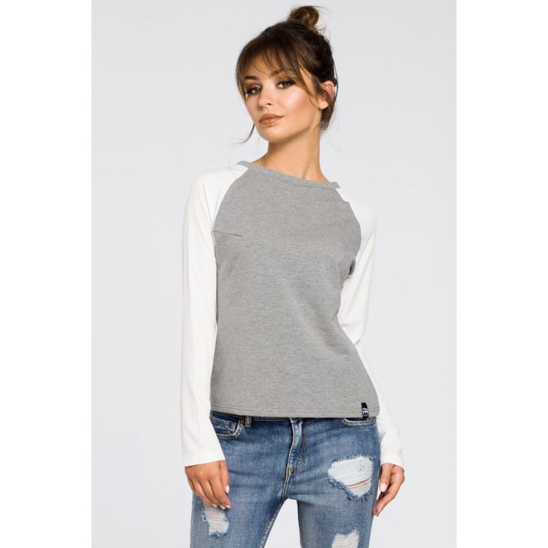 B047 Women's elegant knitted blouse - grey