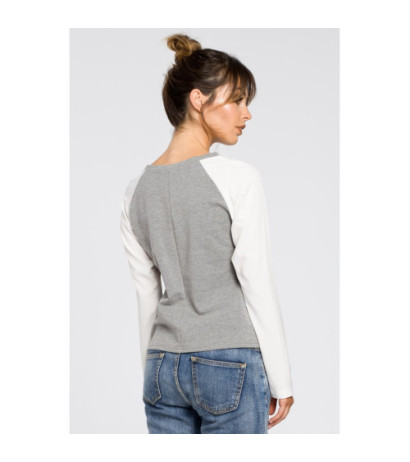 B047 Women's elegant knitted blouse - grey