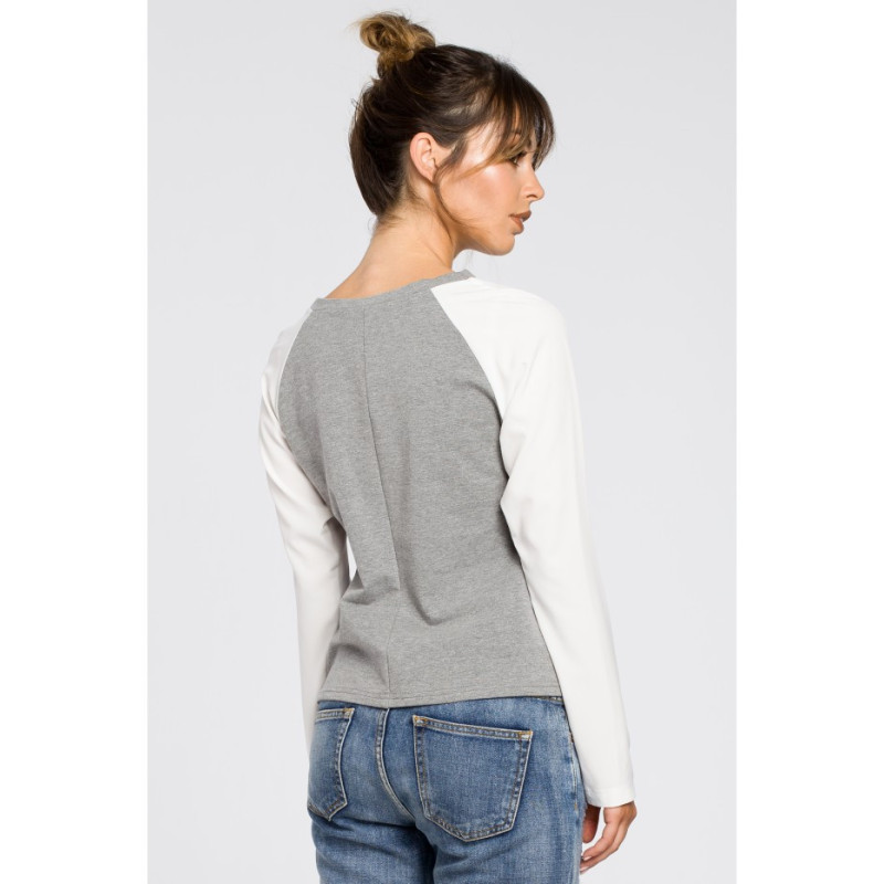 B047 Women's elegant knitted blouse - grey