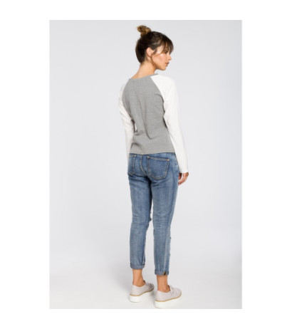 B047 Women's elegant knitted blouse - grey